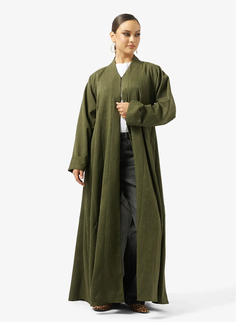 hayas closet V neck Abaya With Sheila
